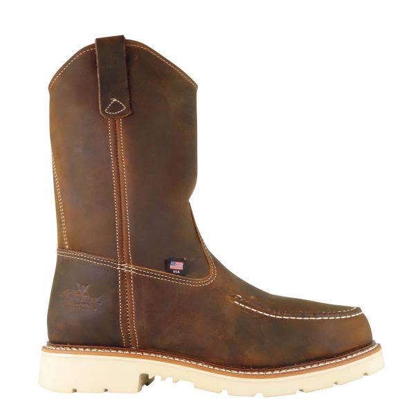 Thorogood American Heritage - 11" Trail Crazyhorse Safety Toe - Moc Toe Pull-on Wellington